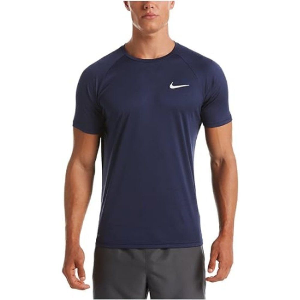 Bike Men's Blue Dri-FIT UPF 40+ Short Sleeve Hydroguard Swim T-Shirt Size small